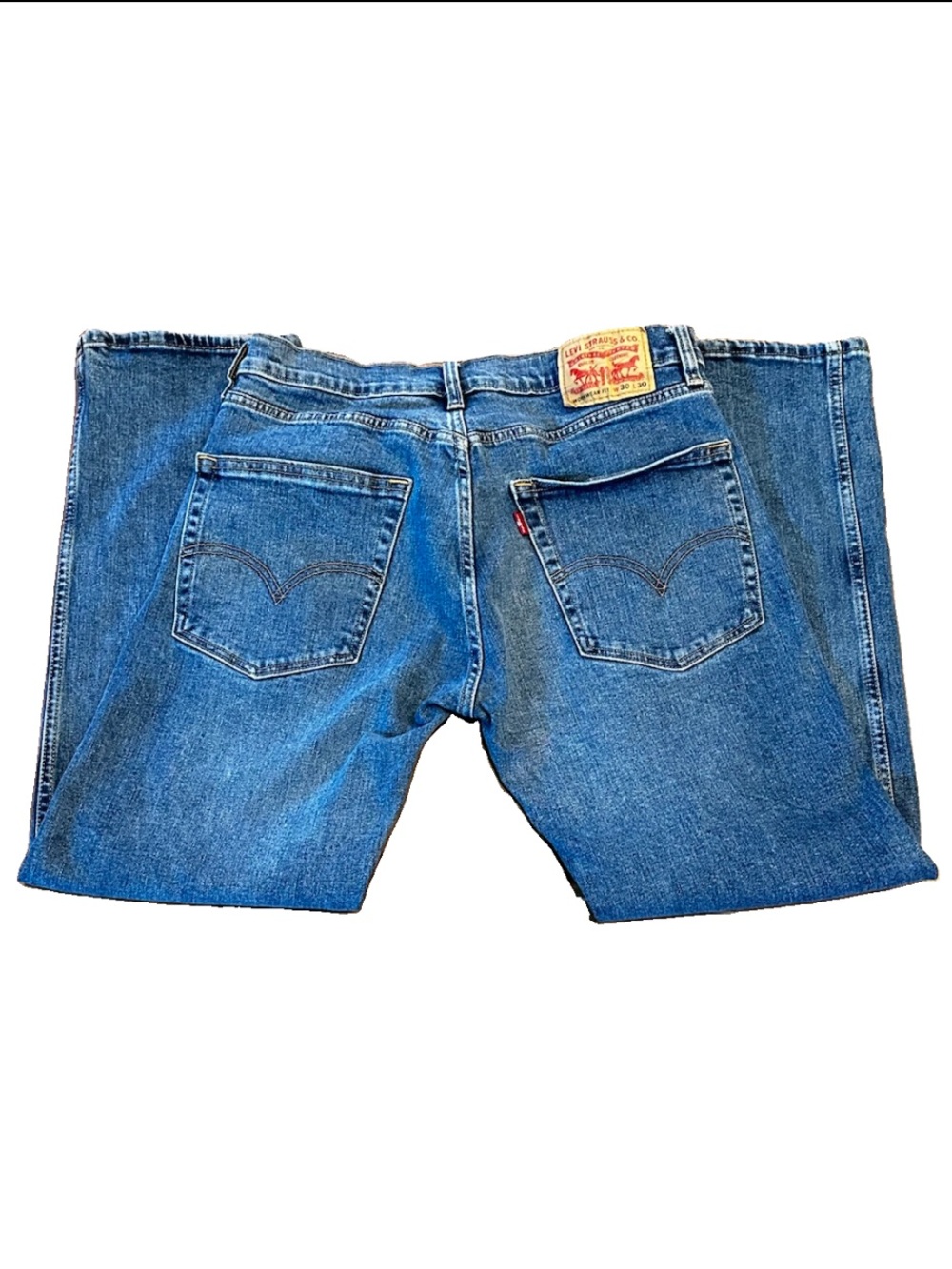Levis Workwear Fit Mens Straight Leg Medium Wash Stretch Jeans 30 x 30